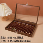 Walnut wood grain necklace box