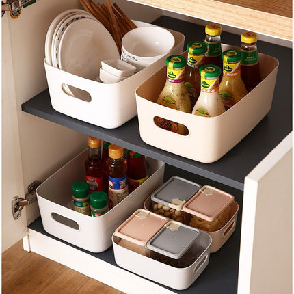 X5039 Desktop Storage Basket Cosmetics Storage Box Kitchen Drawer Miscellaneous Plastic Box Rectangular Organizer Box