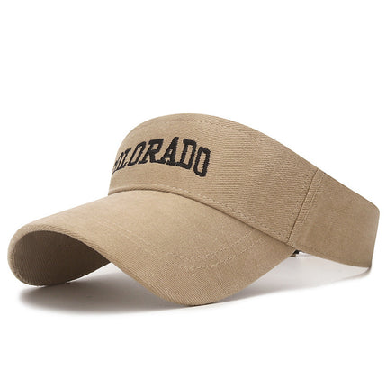 Summer Sports Sunshade Tennis Hat, Brushed Embroidered Letters, Small Face, Can Be Tied into a Ponytail, Empty Top Hat, Same Style for Men and Women