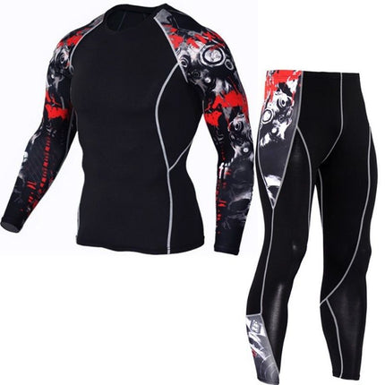 Men's Sportswear Sweat-Wicking Running Marathon Tight-Fitting Suit Quick-Drying High-Elastic Two, Three, or Four-Piece Set Wholesale Trade