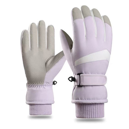 Ski Gloves for Men and Women, Winter Cold-Proof Gloves, Velvet, Thickened, Waterproof, Non-Slip, Outdoor Sports Cycling Touch Screen Gloves