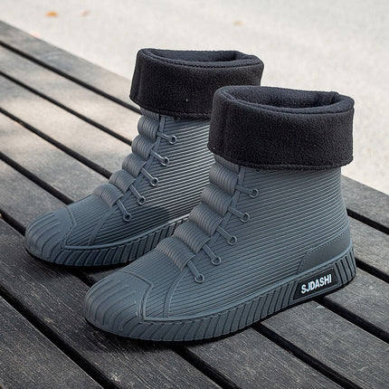 New Rain Boots for Men and Women, Waterproof Shoes, Short-Tube Adult Fashion Student Korean Style Mid-Tube Non-Slip Water Boots, Trendy and Versatile