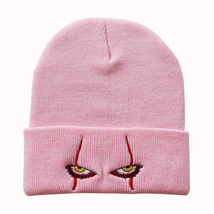 Pennywise scary eyes horror clown eyes knitted hat warm pullover hip hop hat woolen hat