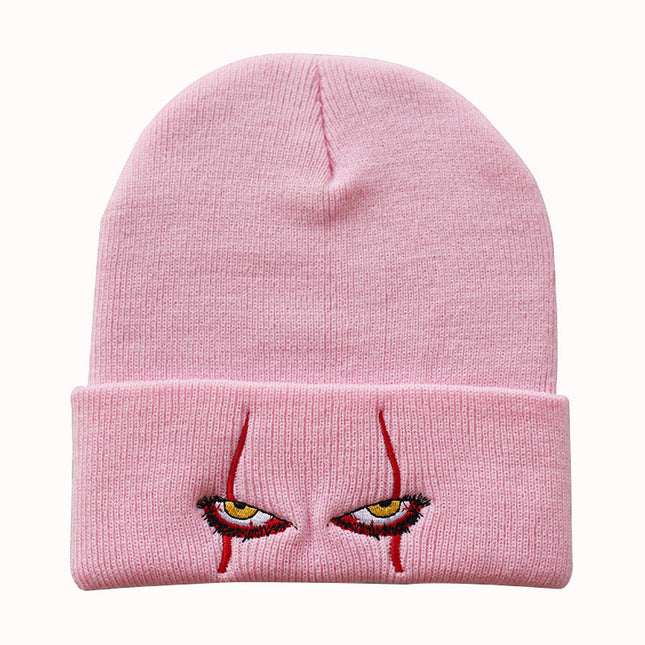 Pennywise scary eyes horror clown eyes knitted hat warm pullover hip hop hat woolen hat