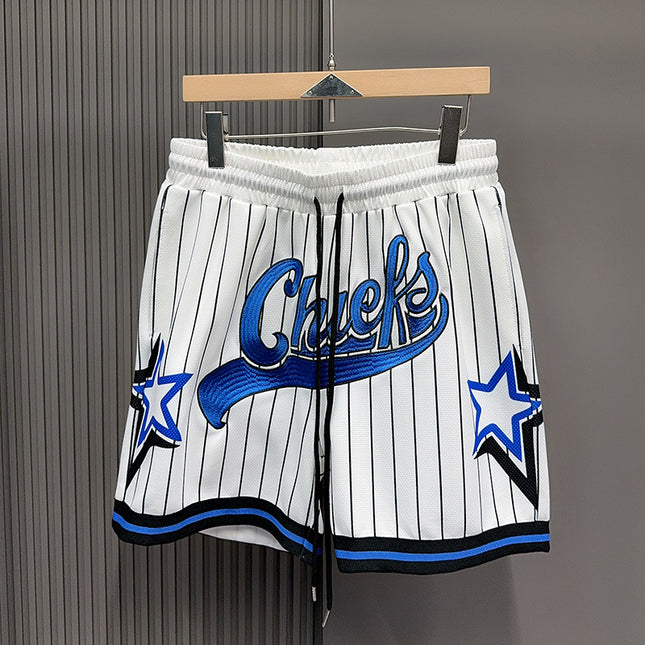 Vintage Embroidered American Quick-drying Breathable Ball Pants Shorts Knee-free Trendy All-match Sports Training Fitness Pants