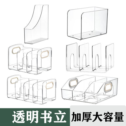 Transparent Desktop File Storage Rack Bookshelf Book Stand Table Rack Office Acrylic A4 Paper Finishing Box