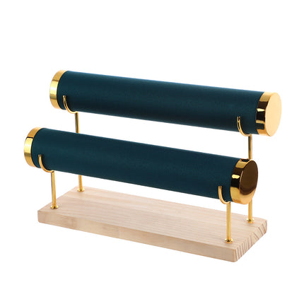 Creative Solid Wood Suede Watch Bracelet Display Rack Hair Ring Bracelet Storage Rack Counter Stepped Jewelry Jewelry Rack