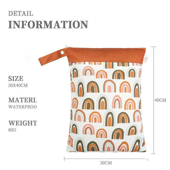 Ins Baby Room Decoration Rainbow Storage Dustproof Hanging Bag Baby Diaper Bag Wetbag Dry and Wet Separation 30*40