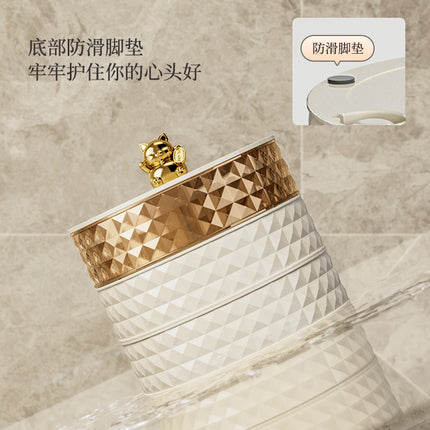 Desktop Rotating Jewelry Storage Box Home Dormitory Multi-Layer Cosmetics Storage and Organization Jewelry Box Dust-Proof Storage Rack