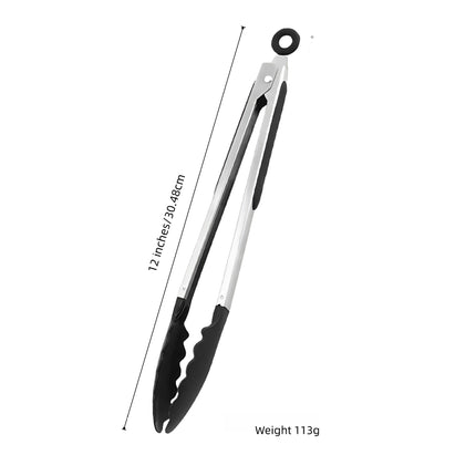 Cross-Border Silicone Clips, High Temperature Resistant Kitchen Anti-Scalding Barbecue Barbecue Clips, Food Clips, Household Stainless Steel Steak Clips