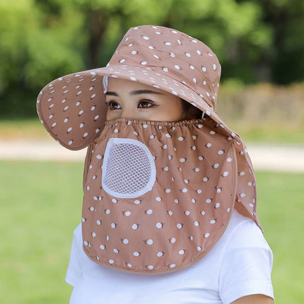 Summer Sunscreen Hat Children's Mask Sunshade Sun Hat Big Riding All-match Cool Hat Anti-ultraviolet Tea Picking Bike Face Covering