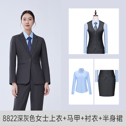 High-end suit suit female professional formal suit bank business suit temperament tooling sales department front desk work clothes autumn