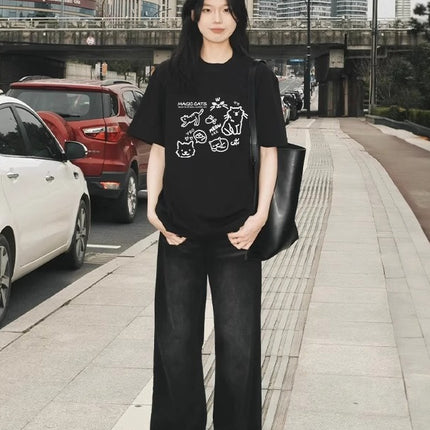 White Short-Sleeve T-Shirt for Women 2026 New Style Pure Cotton Half-Sleeve Loose Summer Base Layer Niche Design Top