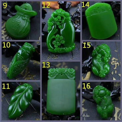 High-Quality Imitation Hetian Jade Jasper Spinach Green Outer Mongolia Material Pendant Jade Jewelry Pendant for Sales Opening Gift Live Broadcast Model
