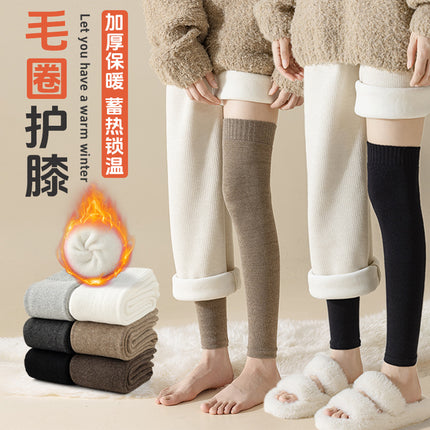 terry knee socks women autumn and winter fleece-lined thick warm knee socks winter extended leg thick socks wholesale