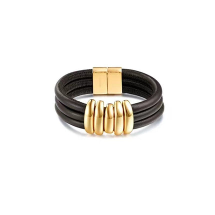 New Style Cowhide Necklace Maillard Niche Design Fashionable Elegant High-end Clavicle Light Luxury Bracelet for Women