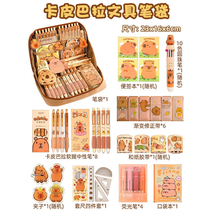 12-Layer Large-Capacity Pencil Bag Kapibara High-Looking Pencil Bag Cute Student Stationery Bag School Supplies Prizes