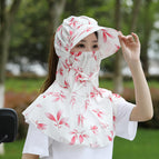 Red Leaves-Sunscreen Hat / Free size