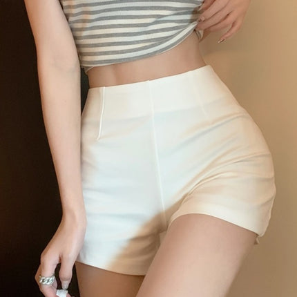 High-Waisted Suit White Ultra-Short Pants for Women 2024 Summer Anti-Exposure Safety Leggings Petite Can Be Worn Outside Hot Pants