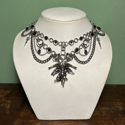 Halloween Cross Necklace Wholesale Cross-Border Vintage Dark Heavy-Duty Gothic Style Necklace Light Luxury Niche Sweater Chain