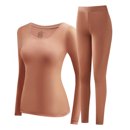 22199 Fall/Winter Bose Women's Ultra-thin Long-sleeved Non-marking Crewneck Bottoming Autumn Clothes suit for Warm Skin-beautifying Underwear