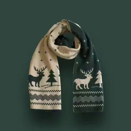 Korean Ins Retro Warm Scarf Winter New Scarf Versatile Casual Neck Cover Cold-Proof Knitted Popular Scarf