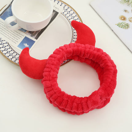 Cross-border Amazon Cartoon Funny Hair Band Animal Horn Cute Wash Face Hair Band Makeup Wide-brimmed Headband Hair Band
