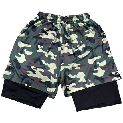 Cross-Border Foreign Trade Amazon Ice Silk Quick-Drying Mesh Double-Layer Casual Shorts Men's Breathable Fitness Sports Beach Pants