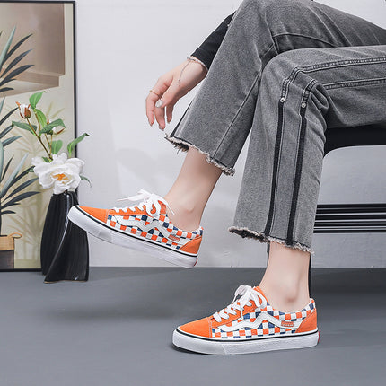 Ins Canvas Shoes for Male and Female Students Korean Version 2025 Autum New Flats Versatile Sports Shoes Flats Popular Sneakers