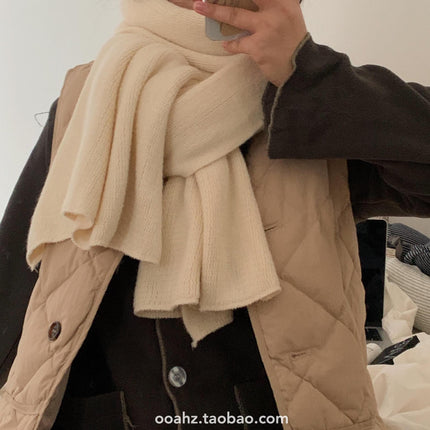 Cream rice ~ many colors simple-looking couple's soft glutinous autumn and winter warm cashmere-like scarf shawl