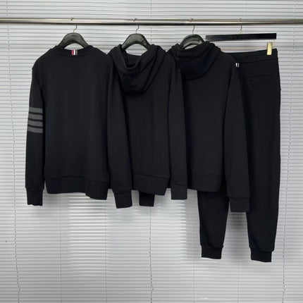 Factory Direct autumn and winter New TB sweater sweatpants new color matching classic Dark four bars casual suit men and women