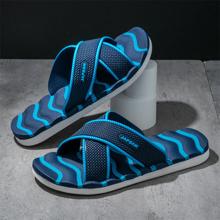 Plus Size Men's Home Slippers, Non-Slip Bathroom Couple Slippers, Massage Leisure Outdoor Beach Trendy Slippers for Men