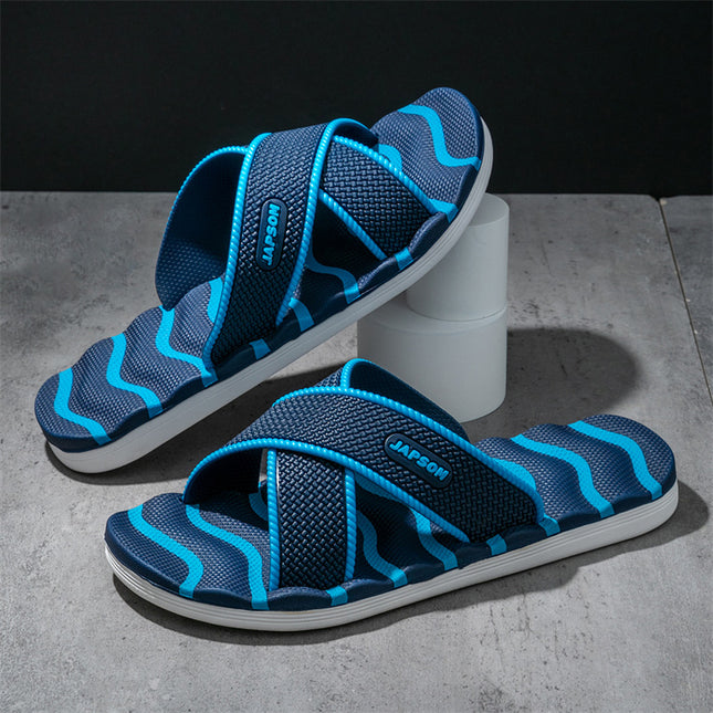 Plus Size Men's Home Slippers, Non-Slip Bathroom Couple Slippers, Massage Leisure Outdoor Beach Trendy Slippers for Men