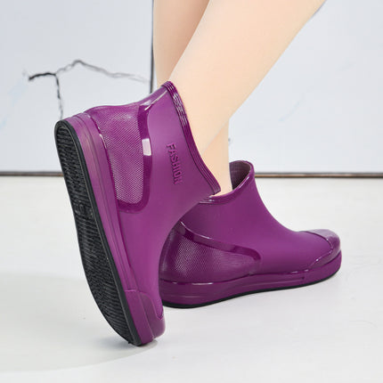 Cross-border hot-selling rain shoes women's short tube outer wear water shoes warm non-slip rain boots waterproof boots rubber shoes overshoes wholesale