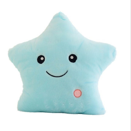 Colorful luminous pillow cute five-pointed plush toy doll wholesale