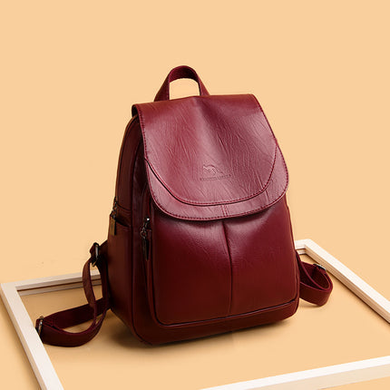 2024 New Fashion Backpack Women's PU Soft Leather Small Backpack Korean Style Distinctive Women's Backpack Trendy Dual-purpose Chest Bag
