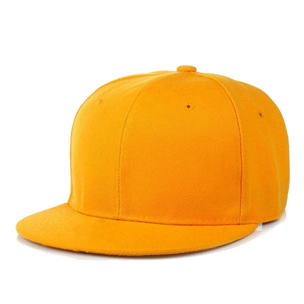 Cross-Border Color-Blocked American-Style Six-Panel Flat-Brim Hip-Hop Hat for Men and Women, Solid Color Plain Flat-Brim Hip-Hop Baseball Cap, Unisex