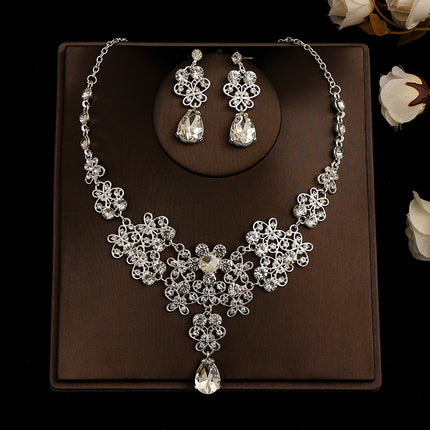 Bridal headdress suit hair accessories crown headband earrings wedding Korean wedding necklace jewelry wedding accessories wholesale