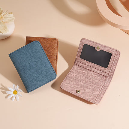 Cross-border Mini Cowhide Women's Wallet RFID Ultra-thin Short Genuine Leather Anti-magnetic Card Holder Women's Simple Sweet Small Wallet