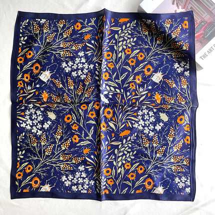 A variety of how many flowers silk small square scarf elegant temperament ladies mulberry silk small scarf fashion simple scarf