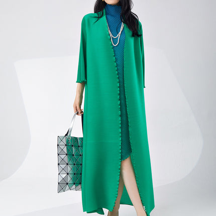 Miyake Fashion Women's High-End Unique Dress Set, Fashionable Gradient Dress, Elegant Two-Piece Set