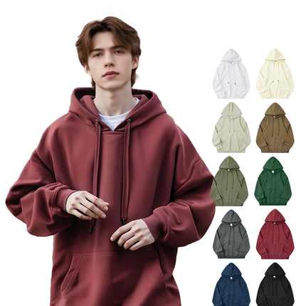 350g Hooded Sweatshirt for Men and Women, Spring & Fall Hooded Pullover Top, Loose Couple Outwear, Casual Pure Cotton, Printable