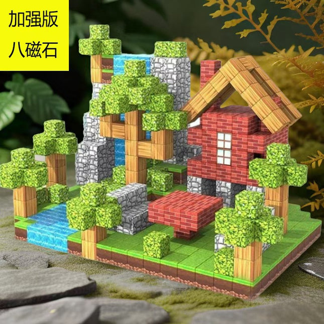 Cross-border My Magnetic Cube World Magnetic Suction Stone Building Blocks Children's Gift Educational Assembled Boy's Toy Interactive