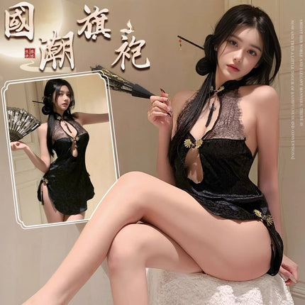 Sexy and Emotional Pajamas for Women on the Bed, Fun Uniforms, Qqny Suits, Abstinence-Style Bellybands, No Need to Take Off Cheongsam, High-End