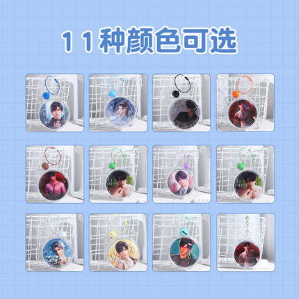 Round Badge Holder Box 58mm 75mm Badge Case Transparent Acrylic Portable Storage Box