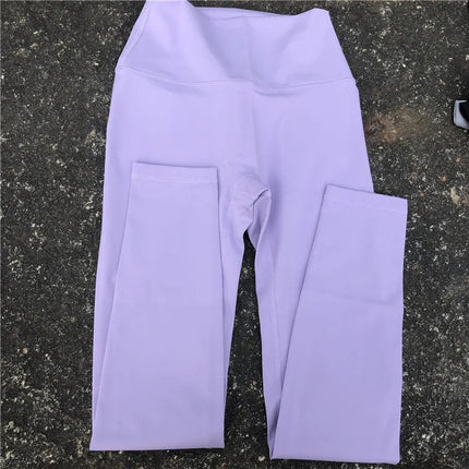 Solid Color 3.0 Double-Sided Brushed Women's High-Waisted Yoga Nine-Point Pants Peach Hip-Lifting Tummy-Tightening Elastic Running Fitness Pants