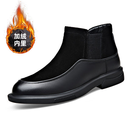 Men's Autumn and Winter New Reflex Leather Shoes Casual Lazy One-Step Men's Leather Shoes Soft-Sole Trendy All-Match Men's Shoes