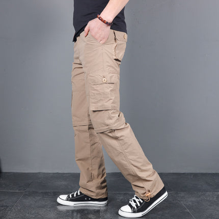 Mountaineering Pants Men's Outdoor Summer Thin Multi-pocket Cordwork Pants Men's Loose Charge Pants Men's Two-section Pants Removable Pants