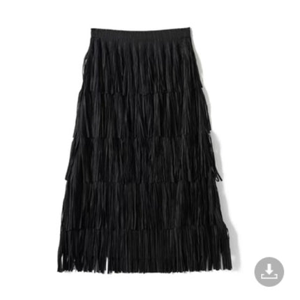 Spring and Summer New Red Niche Design High-end Cake Skirt High Waist Hip Long Skirt Small Tassel Skirt