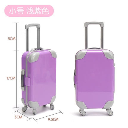 Cross-Border Artificial Mini False Eyelashes Storage Trolley Case Solid Color Small Makeup Suitcase Play House Toy
